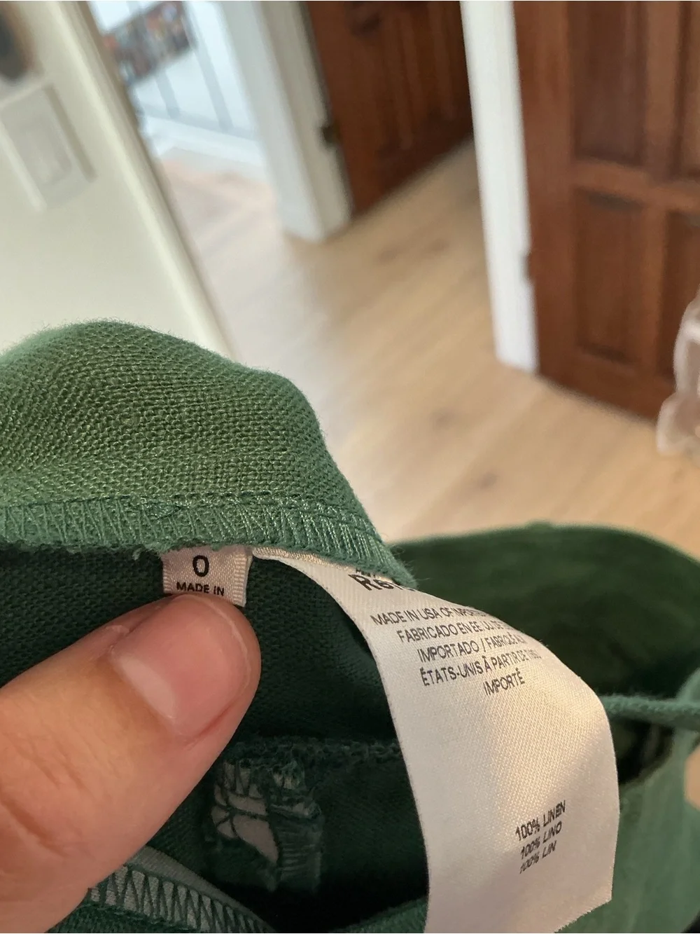 Reformation Emerald Green Pleated Linen-Blend Chinos